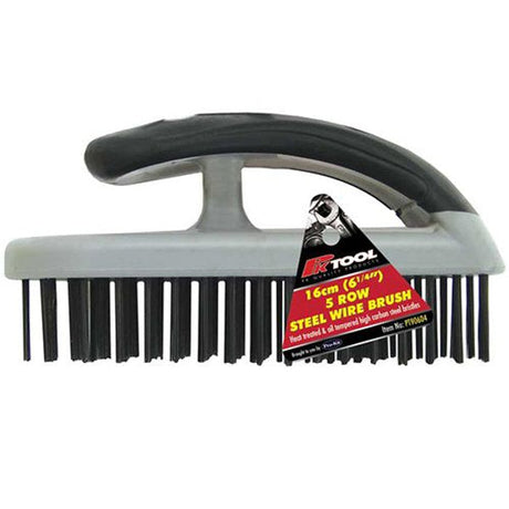 160mm (61/4”) 5 Row Steel Bristles Brush With Overhead Handle - PKTool