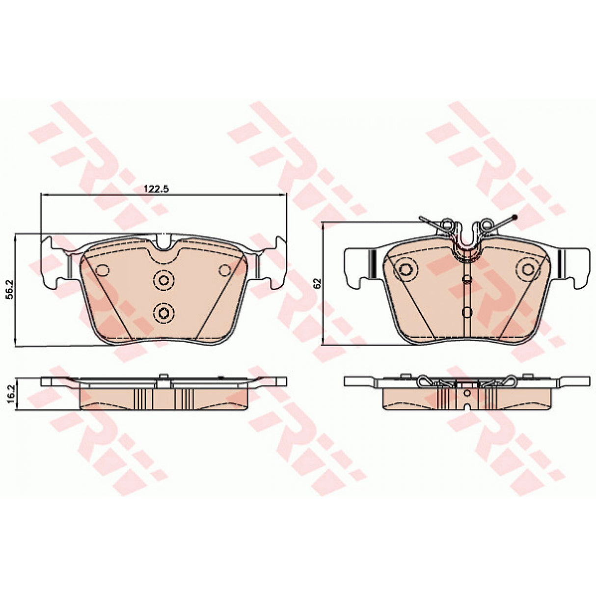 Brake Pad Set Disc Brake Rear Axle GDB2071 - TRW