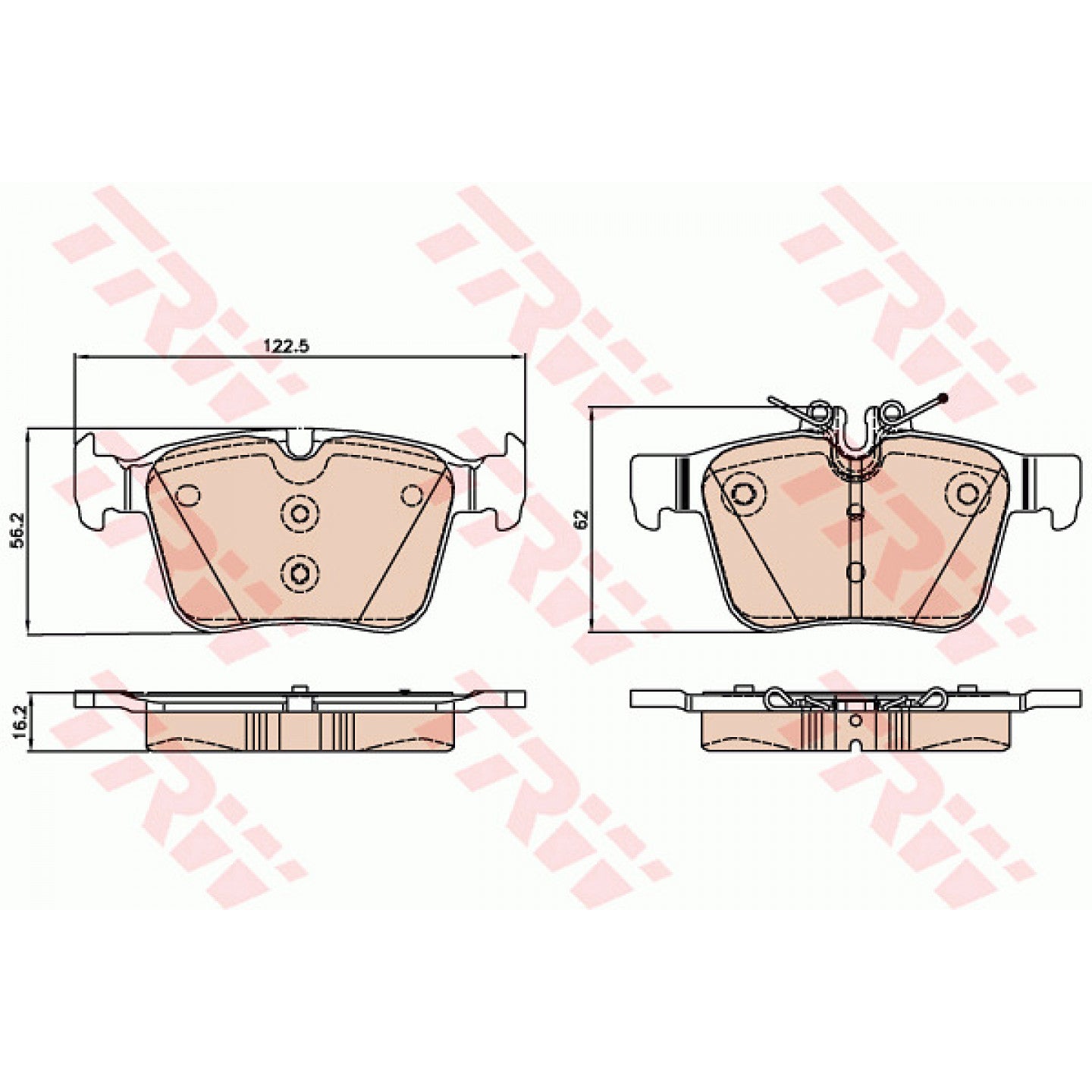 Brake Pad Set Disc Brake Rear Axle GDB2071 - TRW
