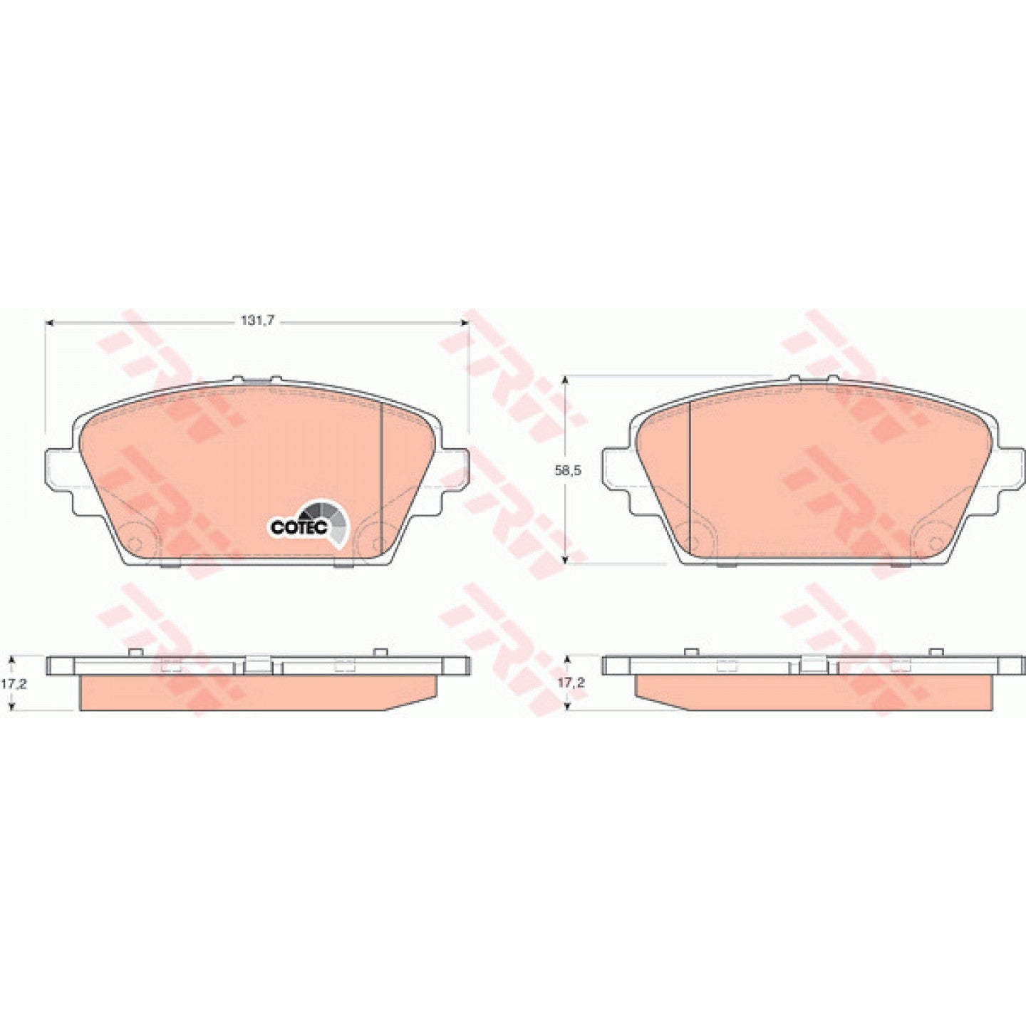 Brake Pad Set Disc Brake Front Axle GDB3227 - TRW