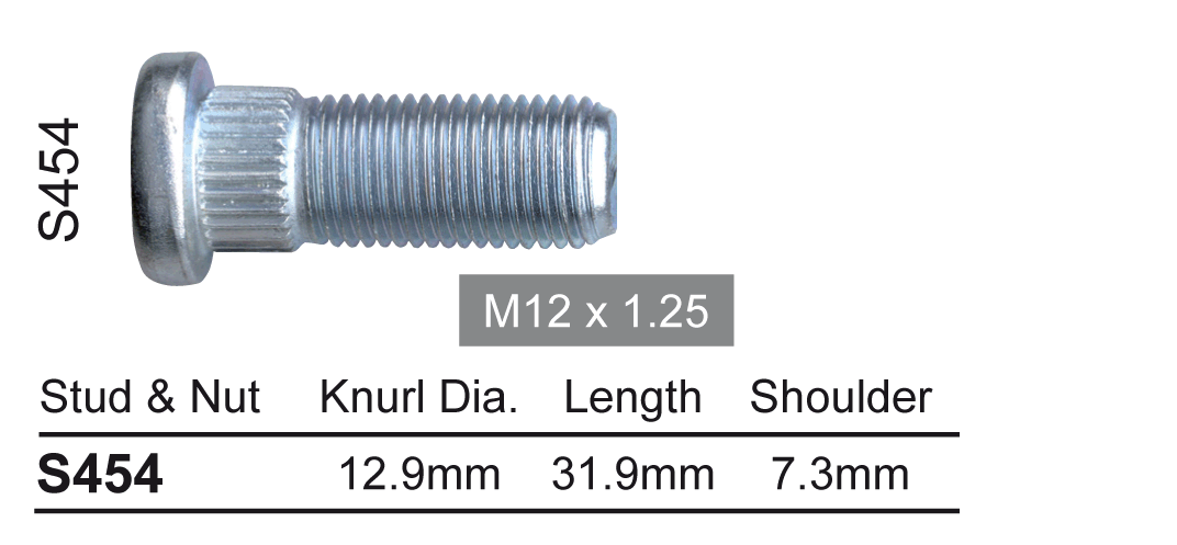 Wheel Stud S454 - Nice Products | Universal Auto Spares