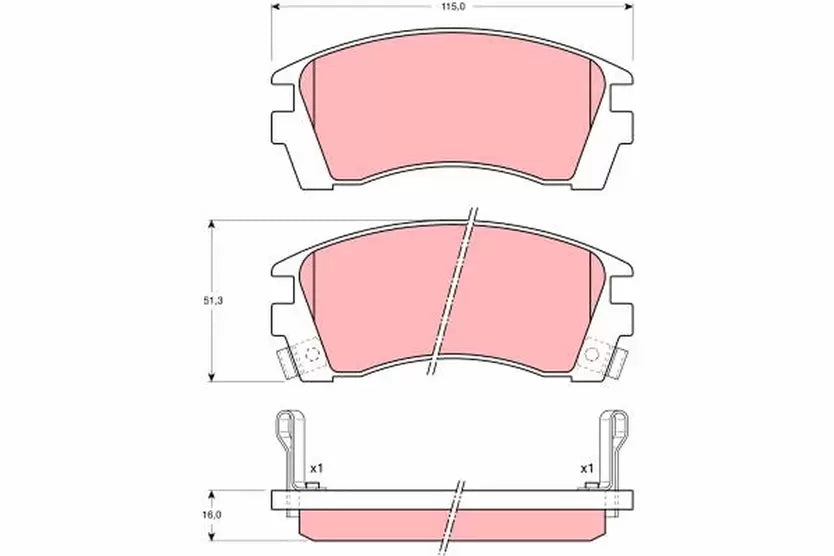 Brake Pad Set, Disc Brake GDB101 - TRW