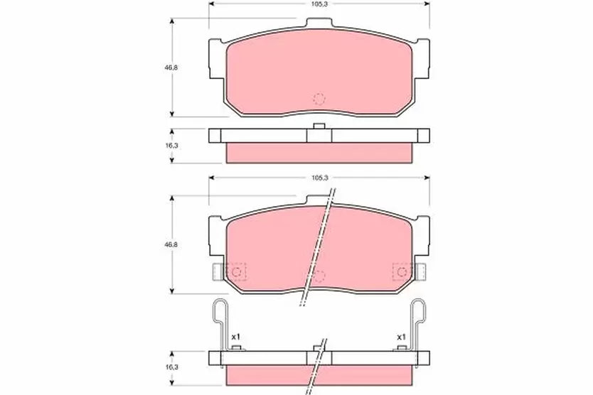 Brake Pad Set, Disc Brake GDB1015 - TRW