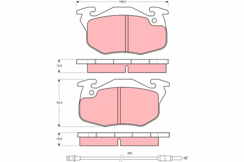 Brake Pad Set, Disc Brake GDB1079 - TRW