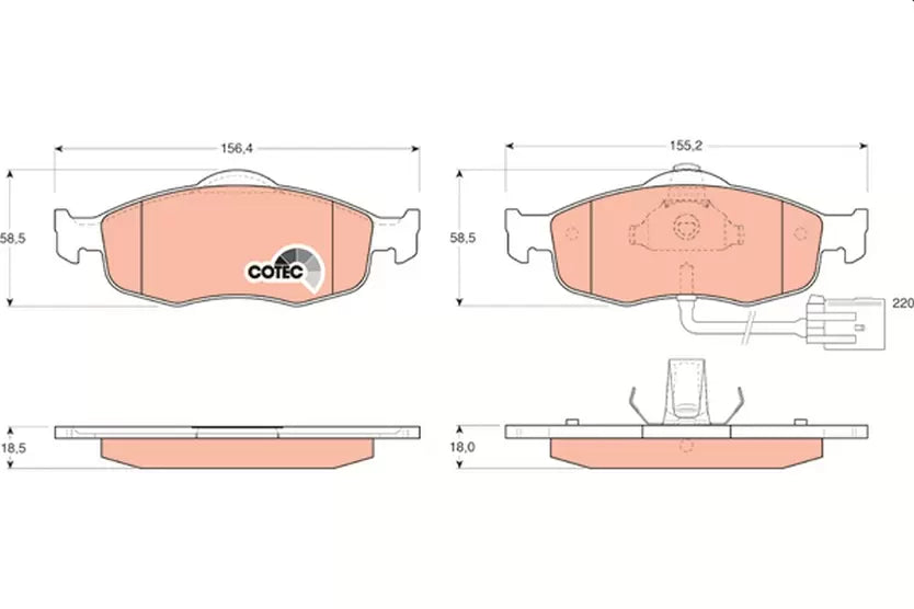 Brake Pad Set, Disc Brake GDB1108 - TRW