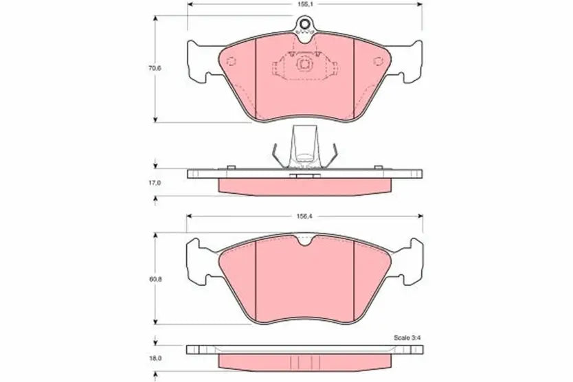 Brake Pad Set, Disc Brake GDB116 - TRW