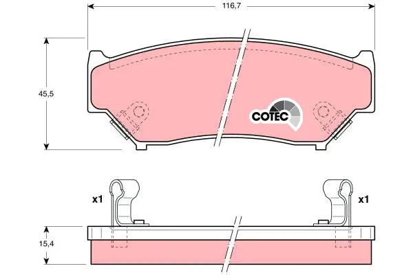 Brake Pad Set, Disc Brake GDB1174 - TRW
