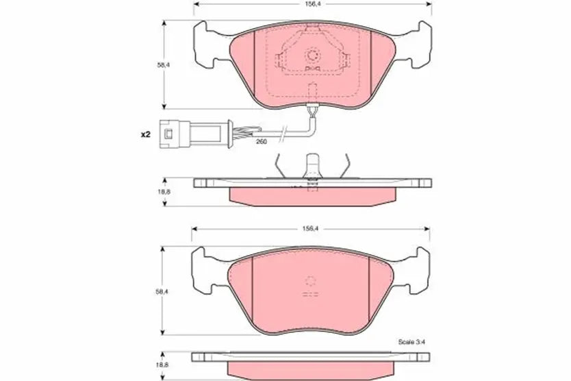 Brake Pad Set, Disc Brake GDB1192 - TRW