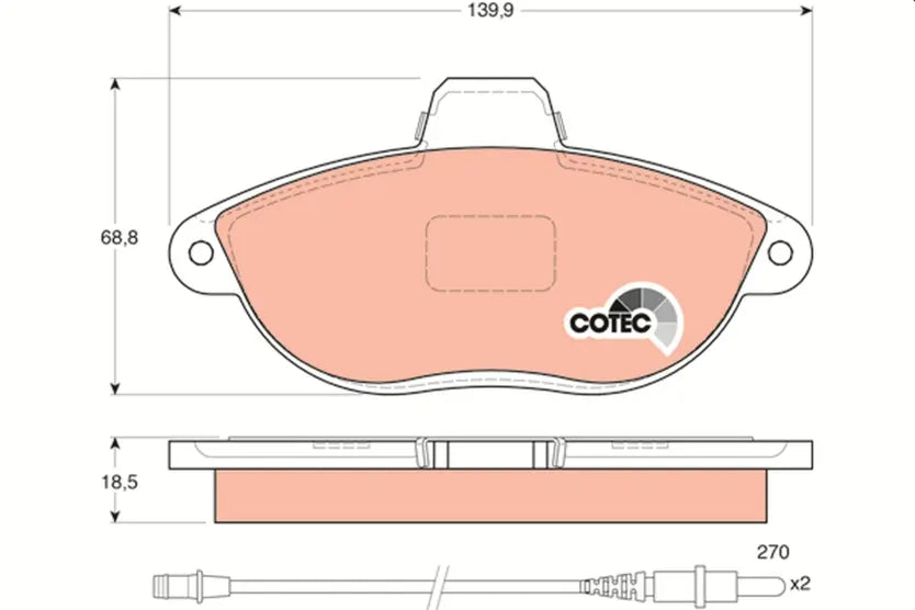 Brake Pad Set, Disc Brake GDB1216 - TRW