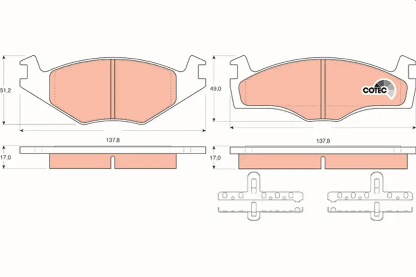 Brake Pad Set, Disc Brake GDB1219 - TRW