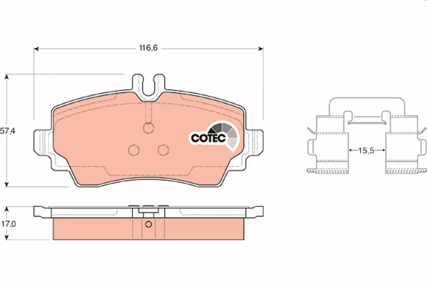 Brake Pad Set, Disc Brake GDB1292 - TRW