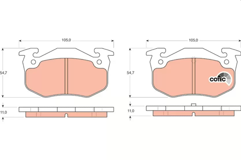 Brake Pad Set, Disc Brake GDB1305 - TRW