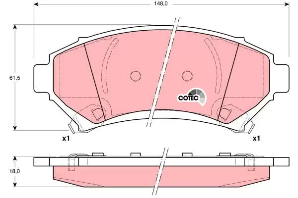 Brake Pad Set, Disc Brake GDB1308 - TRW
