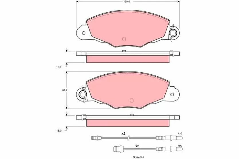 Brake Pad Set, Disc Brake GDB1336 - TRW