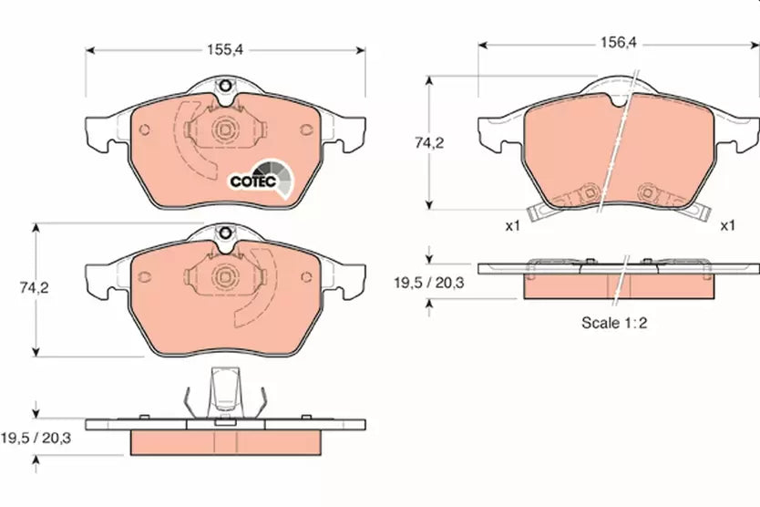 Brake Pad Set, Disc Brake GDB1342 - TRW