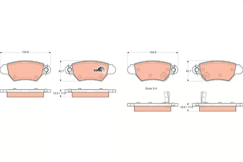 Brake Pad Set, Disc Brake GDB1352 - TRW