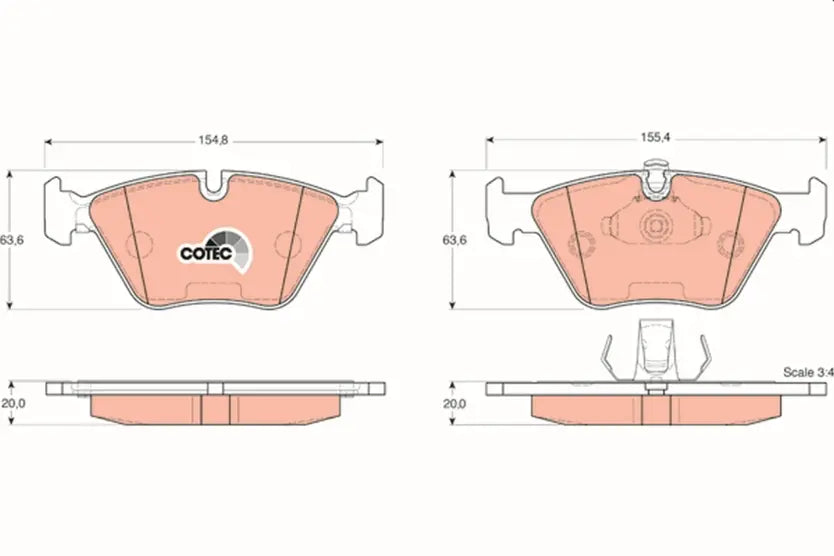 Brake Pad Set, Disc Brake GDB1404 - TRW