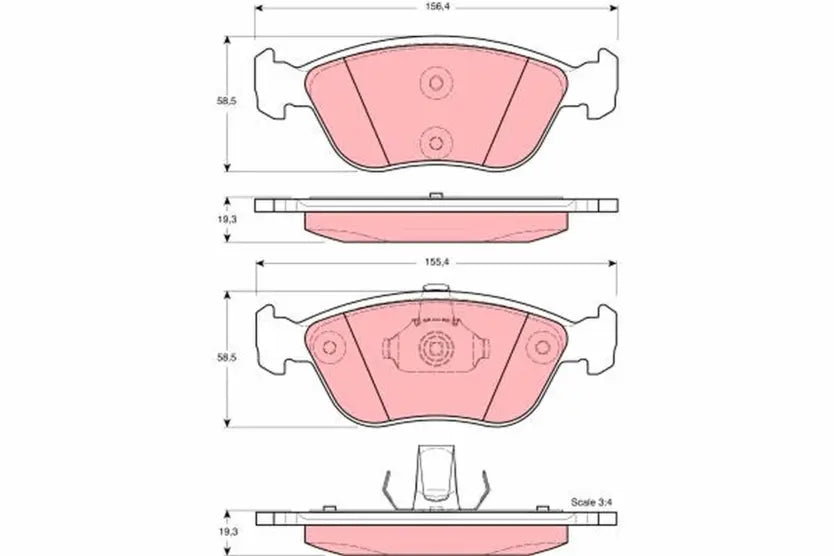 Brake Pad Set, Disc Brake GDB1406 - TRW