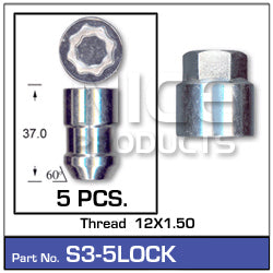 Lock Nuts (set of 5) S3-5LOCK - Nice Products | Universal Auto Spares