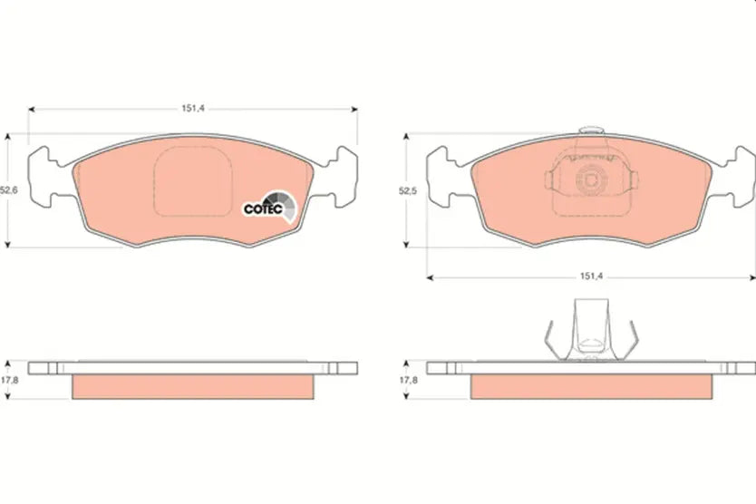 Brake Pad Set, Disc Brake GDB1443 - TRW
