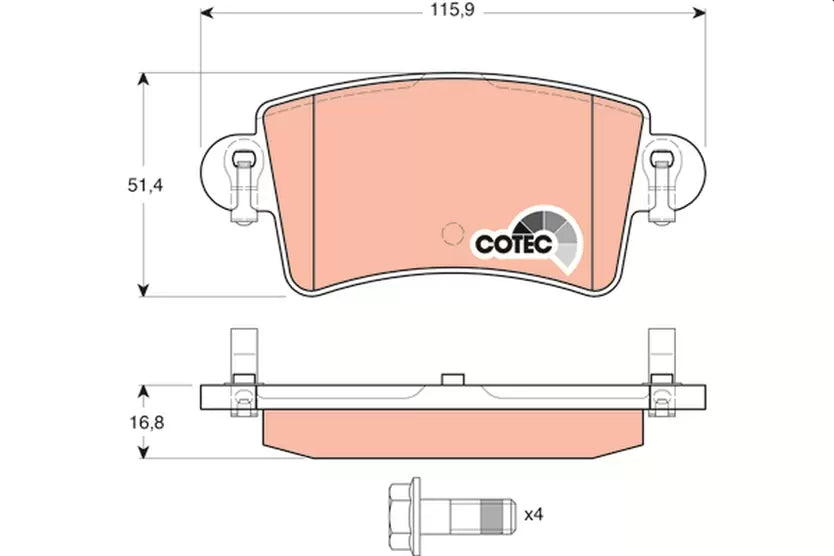 Brake Pad Set, Disc Brake GDB1470 - TRW