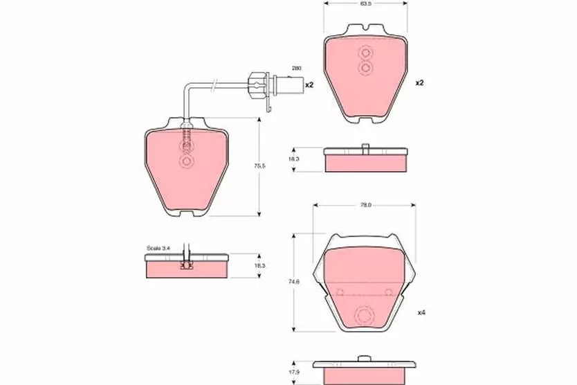 Brake Pad Set, Disc Brake GDB1505 - TRW