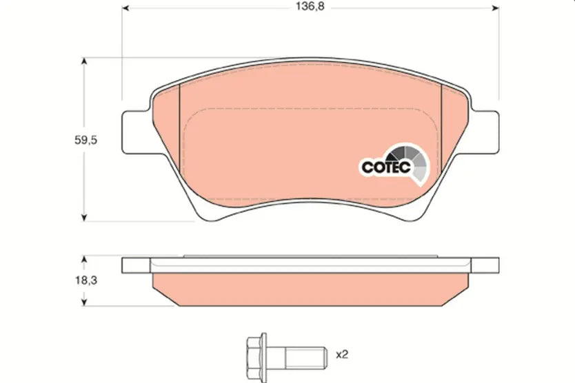 Brake Pad Set, Disc Brake GDB155 - TRW
