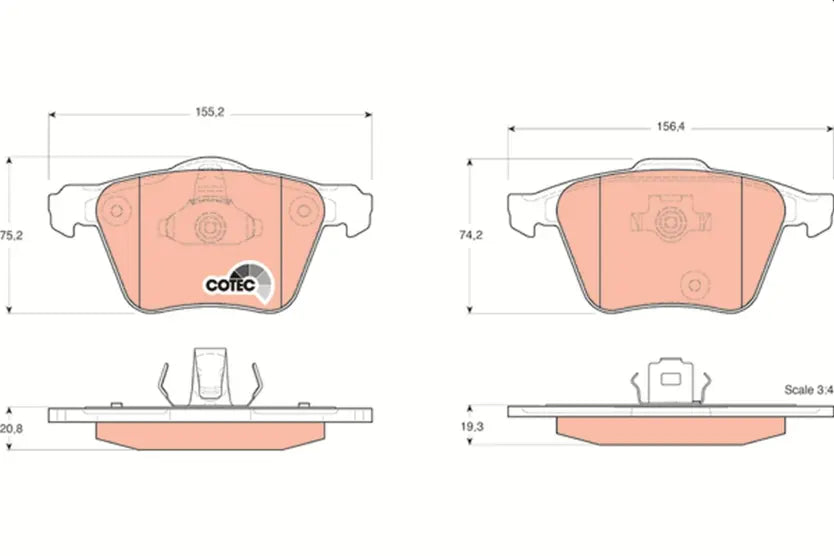 Brake Pad Set, Disc Brake GDB1565 - TRW