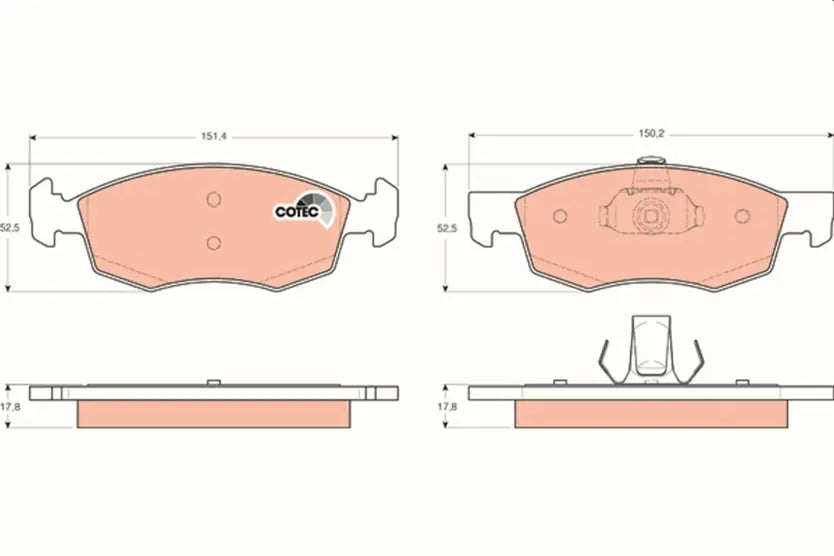 Brake Pad Set, Disc Brake GDB1588 - TRW