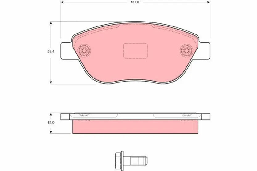 Brake Pad Set, Disc Brake GDB159 - TRW