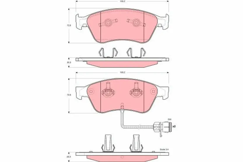 Brake Pad Set, Disc Brake GDB1598 - TRW