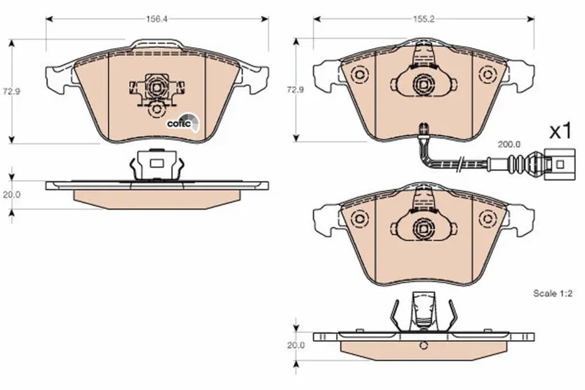 Brake Pad Set, Disc Brake GDB1616 - TRW