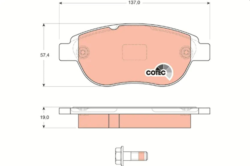 Brake Pad Set, Disc Brake GDB1624 - TRW