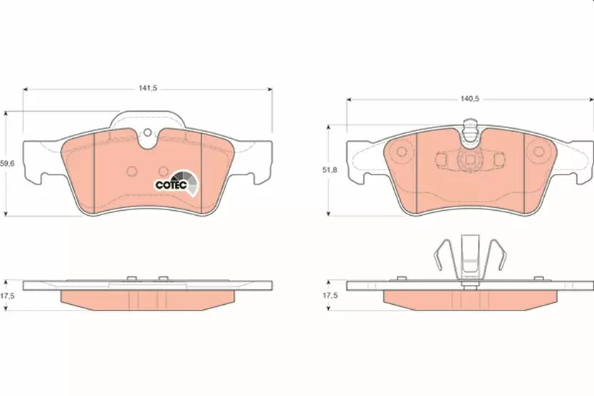 Brake Pad Set, Disc Brake GDB1643 - TRW