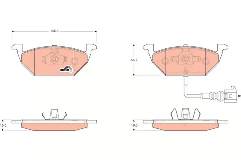 Brake Pad Set, Disc Brake GDB1658 - TRW