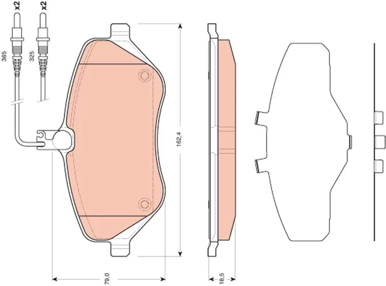 Brake Pad Set, Disc Brake GDB1663 - TRW