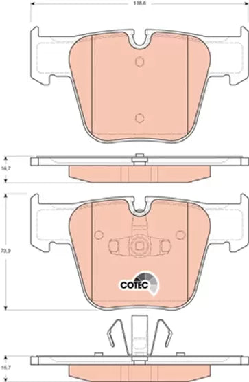Brake Pad Set, Disc Brake GDB1674 - TRW