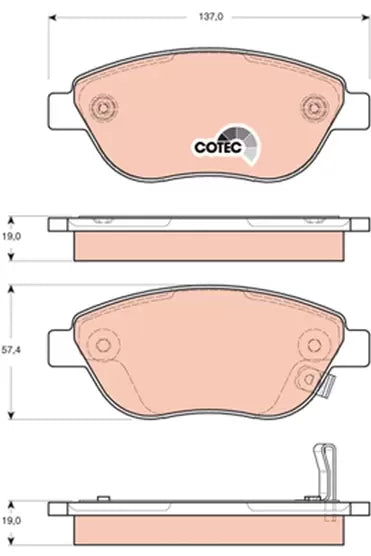 Brake Pad Set, Disc Brake GDB1701 - TRW