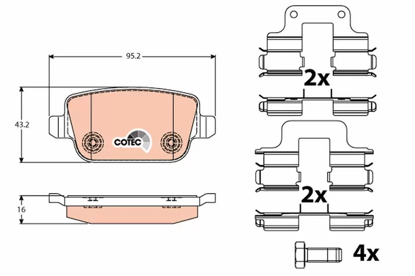 Brake Pad Set, Disc Brake GDB1709 - TRW