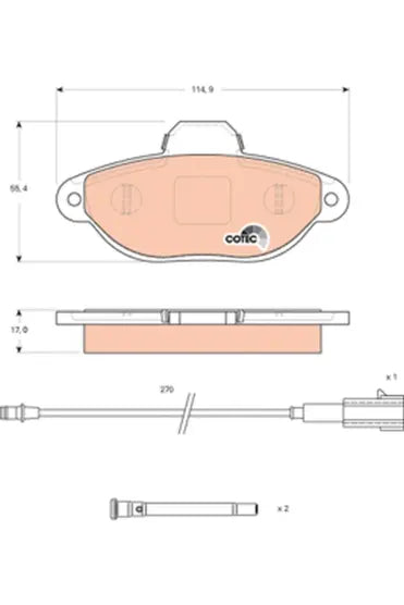 Brake Pad Set, Disc Brake GDB1745 - TRW