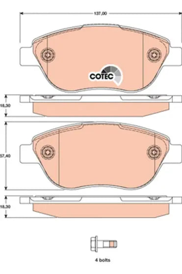 Brake Pad Set, Disc Brake GDB175 - TRW