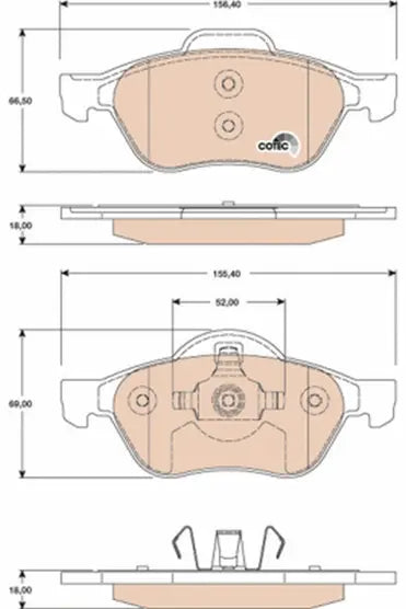 Brake Pad Set, Disc Brake GDB1787 - TRW