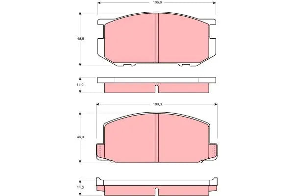 Brake Pad Set, Disc Brake GDB181DT - TRW