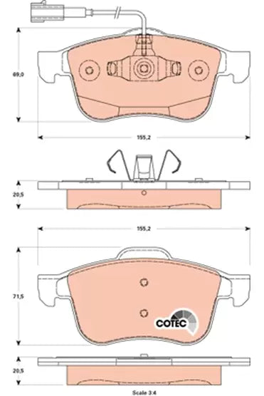 Brake Pad Set, Disc Brake GDB1880 - TRW