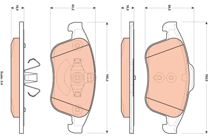 Brake Pad Set, Disc Brake GDB1896 - TRW