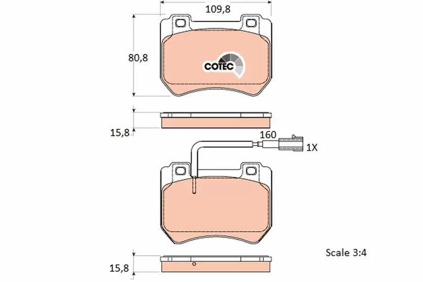 Brake Pad Set, Disc Brake GDB1904 - TRW