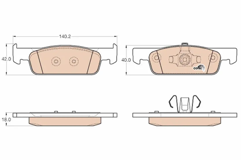 Brake Pad Set, Disc Brake GDB2016 - TRW