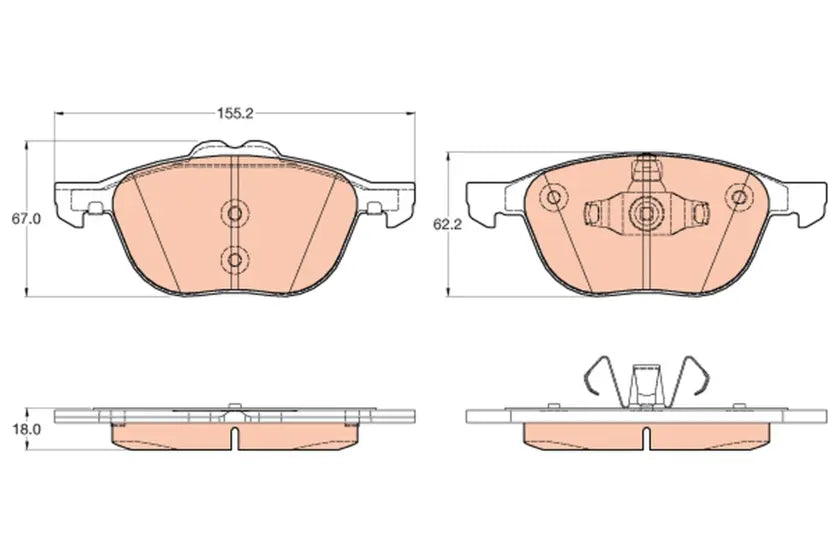 Brake Pad Set, Disc Brake GDB2043 - TRW