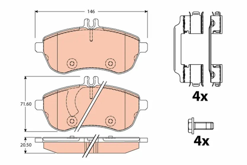 Brake Pad Set, Disc Brake GDB2056 - TRW