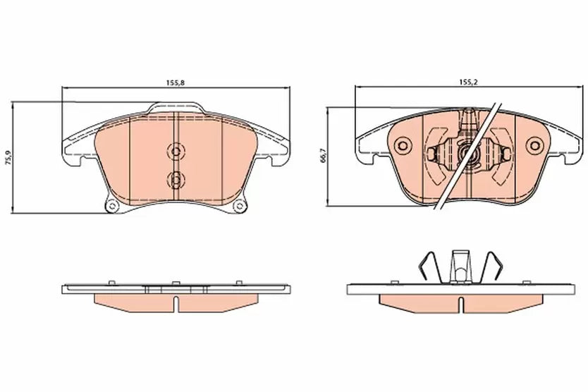 Brake Pad Set, Disc Brake GDB2075 - TRW